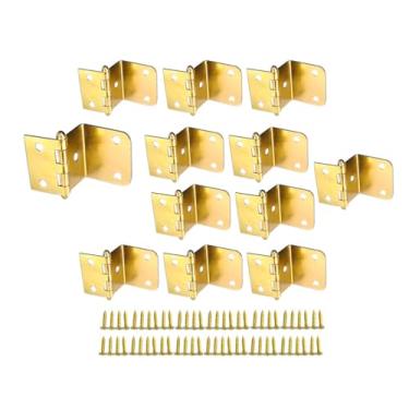 Imagem de QCAA Dobradiça de peito de aço durável para caixa, porta e armário, 3,5 cm de largura x 1,2 mm de espessura, banhado a latão, pacote com 12, feito em Taiwan