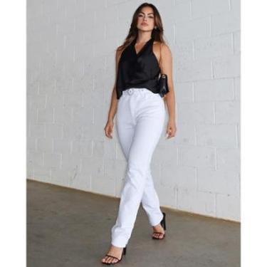 Imagem de CALÇA SARJA MOM FEMININA CINTURA ALTA COM CINTO-Feminino