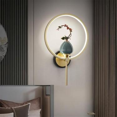 Imagem de OUFULA Contemporânea Lâmpada de parede LED Chinês Criativo Sala Quarto Estudo Villa Hotel Casa de Chá Corredor Escadas Luz (Estilo 17)