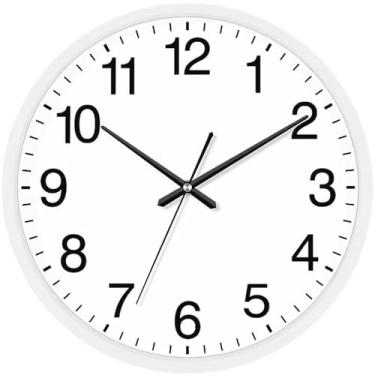 Imagem de Relógio para pendurar na sala de estar, relógio doméstico simples e moderno, relógio de quartzo criativo e personalizado, adequado para salas de estar e escritórios. Relógio de parede (branco, grande)