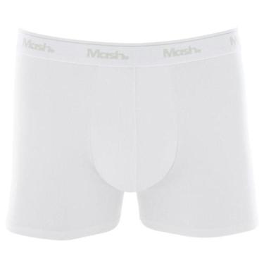 Imagem de Cueca Boxer Mash Masculina Cotton Algodão Elástico, G, Branco