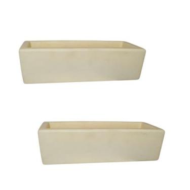 Imagem de Kit 2 Jardineiras de Plantas Bege 37x15 Floreira Polietileno - Alpe & 