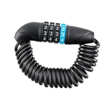 Imagem de Dynwave Cadeado de combinação pequeno, cadeado de cabo para bicicleta, para capacete de ciclismo, Preto