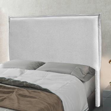 Imagem de Cabeceira Casal Queen 1,60m Estofada Com Borda Italiana Em Tecido Linho Luna – Lucadi Rústico Grígio