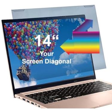 Imagem de VizoBlueX - Filtro protetor de tela com bloqueio de luz azul diagonal de 35.6 cm. Painel LED PC Laptop Anti-UV Capa de painel de proteção ocular - Moldura de laptop widescreen tipo de suspensão (L