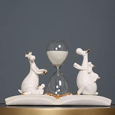 Imagem de U5GAAALPPQ9 Ampulheta temporizador decoração 60 minutos criativo sala de estar ornamento armário de vinho decoração simples moderna casa acessórios (cor: azul) (branco)