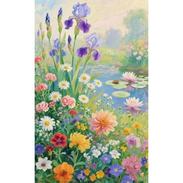 Imagem de Lvmuu Kits de arte de flores e diamantes para adultos, kits de pintura de diamante de flor grande DIY para iniciantes e kit de pintura de broca completa 5D, artesanato, decoração de parede para casa