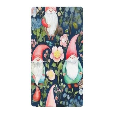 Imagem de Blueangle Lençol de berço padrão para berço infantil - Lençóis de algodão macio e respirável com flor de gnomos (675)