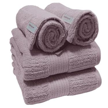 Imagem de Kit Toalhas Banhão Buddemeyer Fio Penteado Canelado Rosa 2 banhão 2 ro