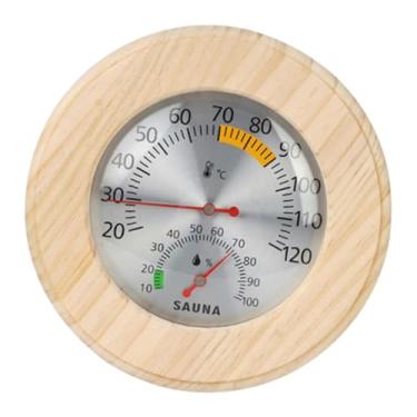 Imagem de Generic Termômetro e Higrômetro para Sauna - Medidor de Temperatura e Umidade de Fácil Leitura - Acessórios para Sauna 2 em 1 para Ambientes Internos, Ponteiro Vermelho
