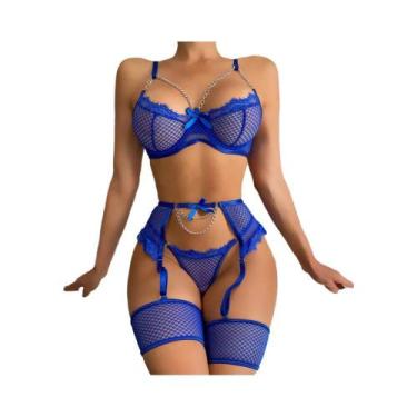 Imagem de Conjunto De Sutiã Com Renda Transparente Para Mulheres, Lingerie Sexy 