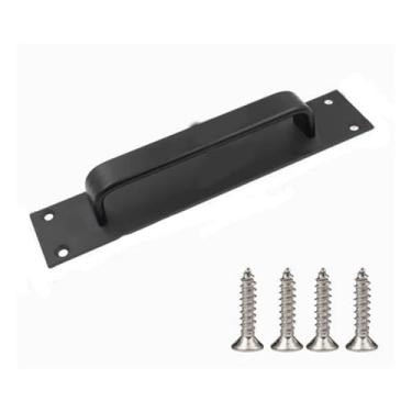 Imagem de Puxador de alumínio preto montado na superfície, puxador sólido prolongado, ferramenta multiusos para gavetas de armários, roupeiros e portas de correr