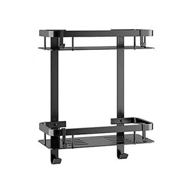 Imagem de Prateleiras de armazenamento de banheiro, espessas sem perfuração, adesivo sem rastro, organizador de armazenamento montado na parede para banheiro, banheiro, cozinha, B (B)