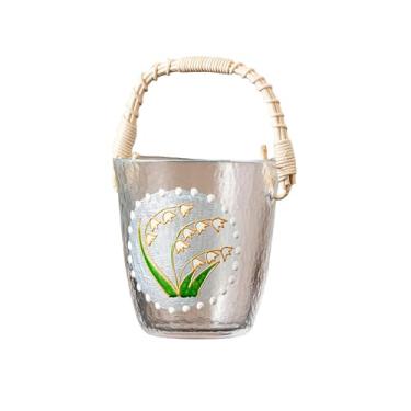 Imagem de Cesta de frutas transparente com alça de bengala utensílios domésticos frescos japoneses - Lírio do Vale