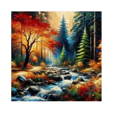 Imagem de Pintura Diamante 5D DIY Paisagem Urbana Florestal De Outono Com Perfur