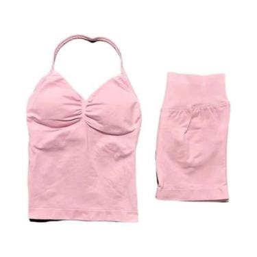 Imagem de Conjunto Esportivo Feminino HISTELLO 2 Peças: Top Regata Sem Costas E 