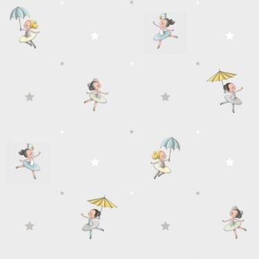 Imagem de Papel de Parede Treboli Cinza Bailarinas 5821 - Rolo: 10m x 0,53m