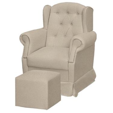 Imagem de Poltrona De Amamentação Letícia Com Balanço E Puff Suede Bege - Phoenix Baby Suede Bege