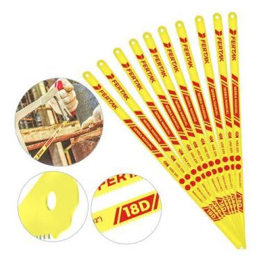 Imagem de Kit Jogo 10 Serrinha Arco Metais Aço Madeira Pvc Serra Manual Serrote 