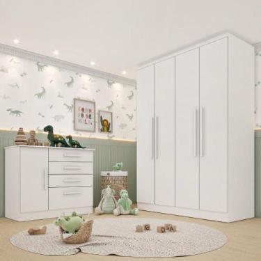 Imagem de Conjunto Infantil com Guarda-Roupa e Cômoda Harmonia Espresso Móveis N