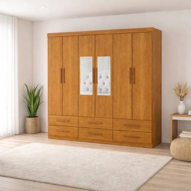 Imagem de Guarda Roupa 6 Portas 6 Gavetas e Espelho Unique -Grand Line
