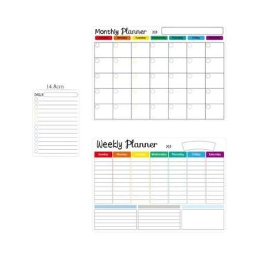 Imagem de Calendário Magnético Para Geladeira, Quadro De Mensagens, Planejador S