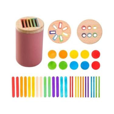 Imagem de Copos De Classificação De Madeira Montessori, Brinquedos Educacionais 