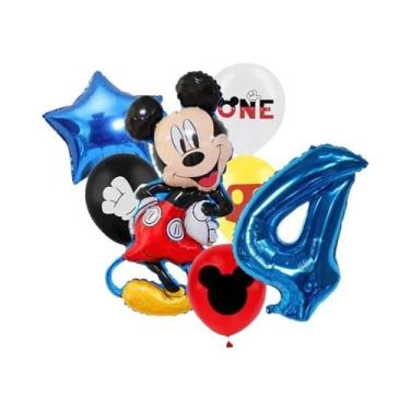 Imagem de Conjunto De Balões De Folha Minnie E Mickey Mouse 7 Peças Para Decoraç