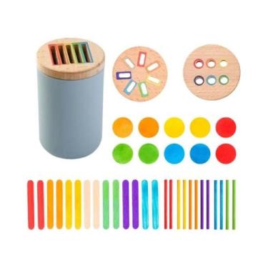 Imagem de Copos De Classificação De Madeira Montessori, Brinquedos Educacionais 