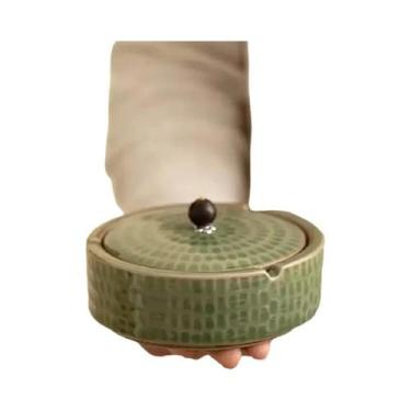 Imagem de Cinzeiro De Cerâmica Estilo Chinês Com Tampa, Decoração Moderna Para S