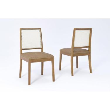 Imagem de Cadeira Sala De Jantar Marcela Kit 2 Un Carvalho/couríssimo Kaki - Cimol