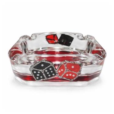 Imagem de Cinzeiro Zé Pelintra Vidro Pintado Quadrado 8,5 cm 4 Apoios - Lua Míst