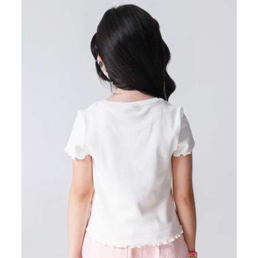 Imagem de Blusa Infantil Canelada Hello Kitty Tam 4 a 10 Off Whi-11398 - Sanrio,