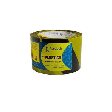 Imagem de Fita Demarcação De Area 70Mmx200m Preto/Amarelo Koretech