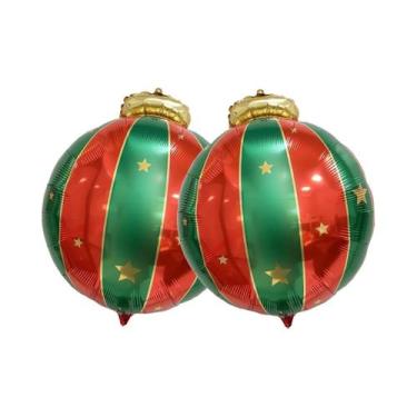 Imagem de Balões De Folha Em Formato De Bola De Natal Vermelha E Verde, 2 Ou 5 P