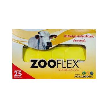 Imagem de Brinco zooflex liso médio c/pino amarelo c/25 - AGROZOOTEC