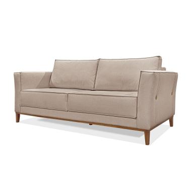 Imagem de Sofá Barão 3 Lugares 2,30 Linho Rustico Areia - Lucadi Home