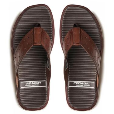 Imagem de Chinelo Masculino Pegada Couro Macio Leve Conforto Estilo-Masculino