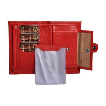 Imagem de Carteira Feminina RUPIA em Couro Galvani, Vermelho