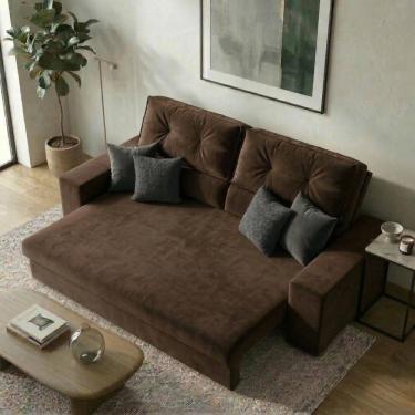 Imagem de Sofá Retrátil Reclinável 3 Lugares Suede 1,70m Hera