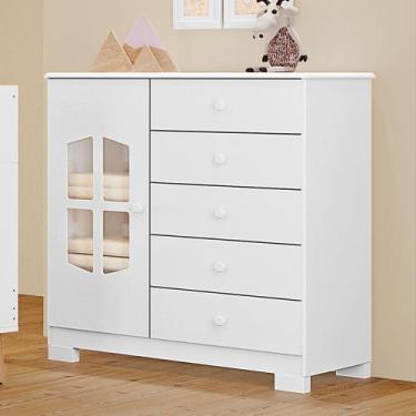 Imagem de Cômoda Diamante 100 MDF 5 Gavetas 1 Porta - MH Móveis