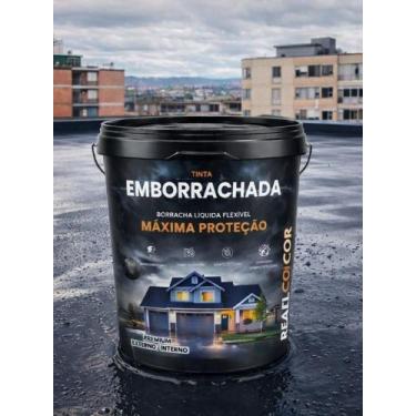 Imagem de Tinta Emborrachada 20KG Super Cobertura Para Muros e Paredes - Realcec