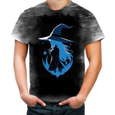 Imagem de Camiseta Desgaste Bruxa Halloween Azul Festa 1 - Kasubeck Store®, M