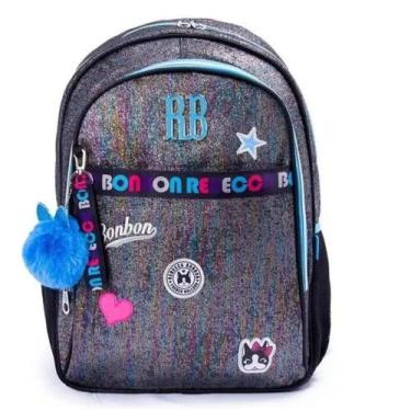 Imagem de Mochila Juvenil Feminina Rebecca Bonbon Escolar Com Chaveiro, Azul