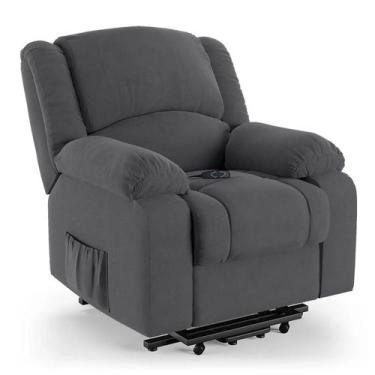 Imagem de Poltrona do Papai Reclinável Pietra Elevação Lift Elétrico Fh9 Veludo 