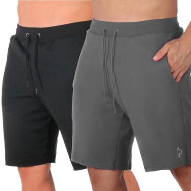 Imagem de Kit 2 Bermuda Mauricinho Moletinho Confortavel Algodao Poliester Com Bolsos Caminhada Dia a Dia-Masculino