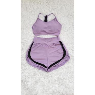 Imagem de Conjunto Academia Feminino Fitness Short duplo e Top c/ bojo - PIJAMAS