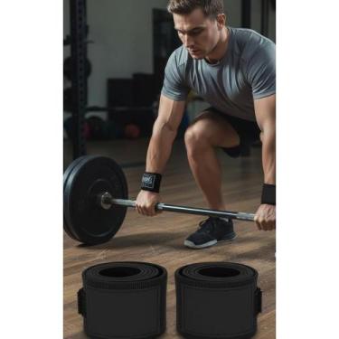 Imagem de Kit 2x Bandagem Muay Thai 5m Poliamida Preta Proteção - Congratulation