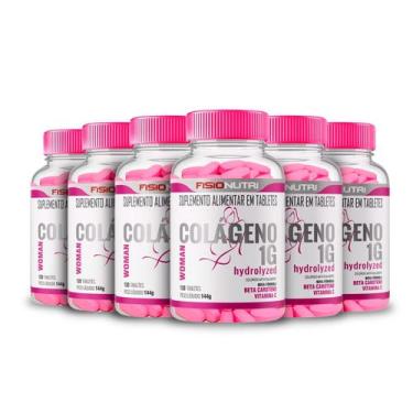 Imagem de 6x colageno woman 1g hydrolyzed com vit c 120tab fisionutri - FiSIO NU