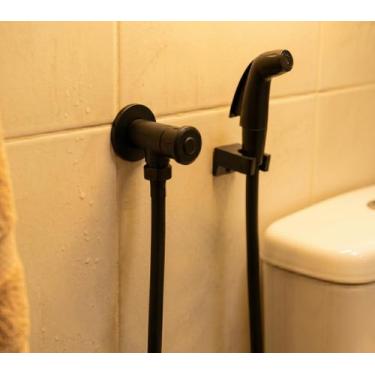 Imagem de Ducha Higiênica Completa Com Gatilho Abs Preto Fosco - GlattStore